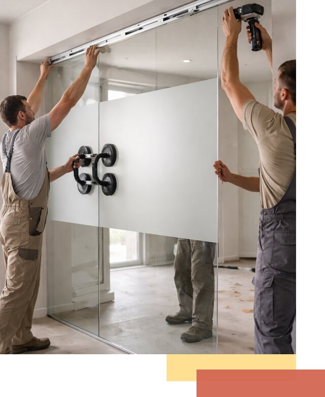 Матовые стеклянные перегородки под ключ в Куйбышеве