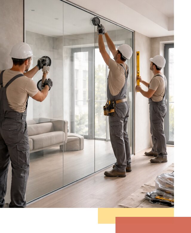 Перегородки из закаленного стекла в Куйбышеве для офисов и квартир