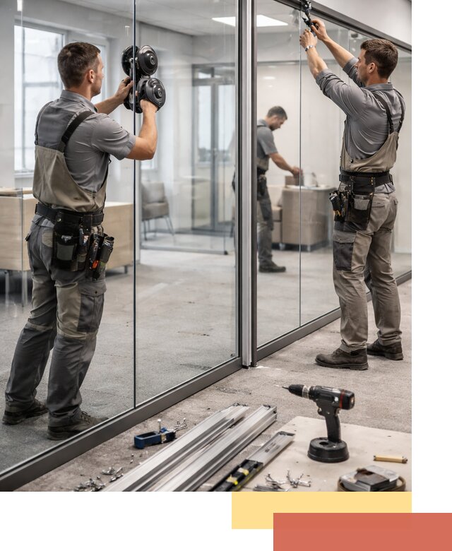 Стеклянные офисные перегородки под ключ в Куйбышеве