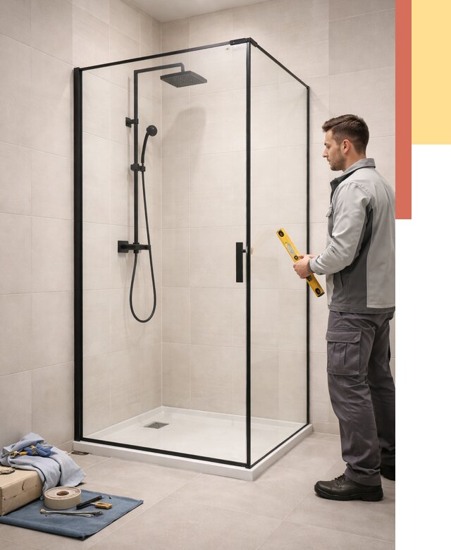 Стеклянные перегородки для душа в Куйбышеве от 12961 руб. | Монтаж под ключ — ОТДЕЛОЧНИК-Кбш