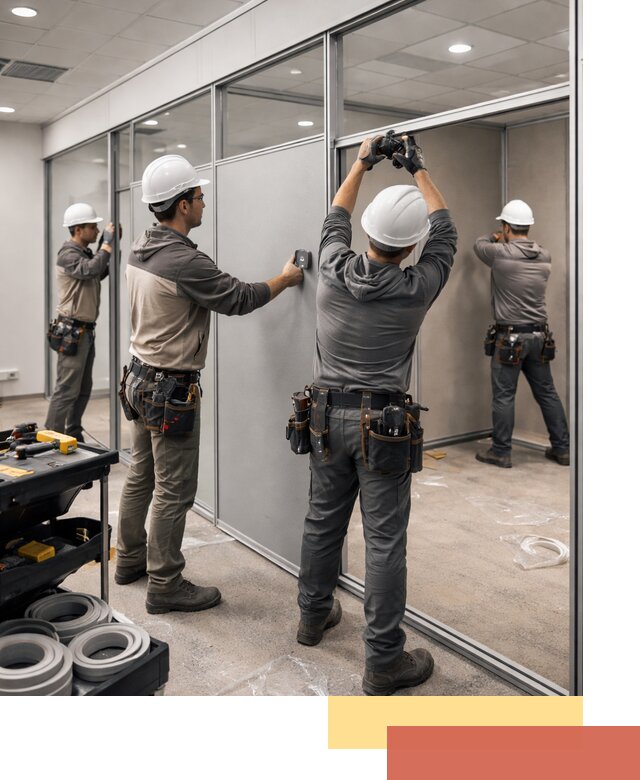 Мобильные офисные перегородки под ключ в Куйбышеве