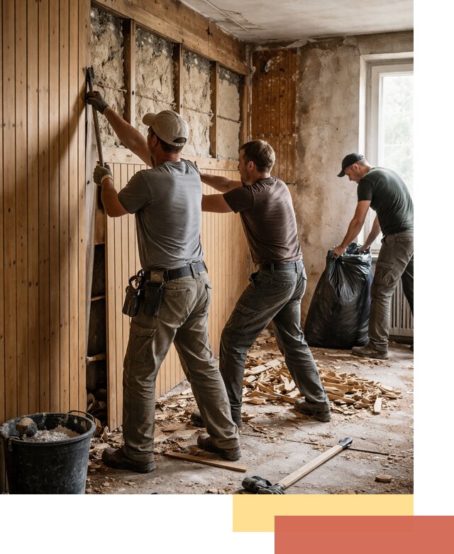 Демонтаж вагонки и вывоз материалов в Куйбышеве