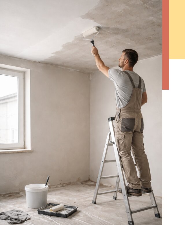 Грунтовка потолка в Куйбышеве от 2592 руб. — быстро и недорого | ОТДЕЛОЧНИК-Кбш