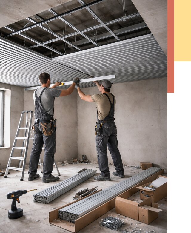 Монтаж реечного потолка в Куйбышеве от 4666 руб. под ключ | ОТДЕЛОЧНИК-Кбш