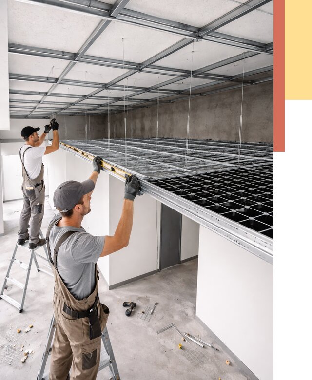 Монтаж потолка грильято в Куйбышеве от 467 руб./м² — быстрая сборка под ключ | ОТДЕЛОЧНИК-Кбш