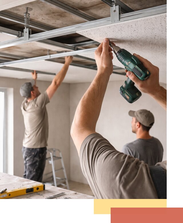 Монтаж акустического потолка в Куйбышеве под ключ