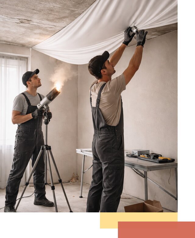 Установка натяжного потолка под ключ в Куйбышеве