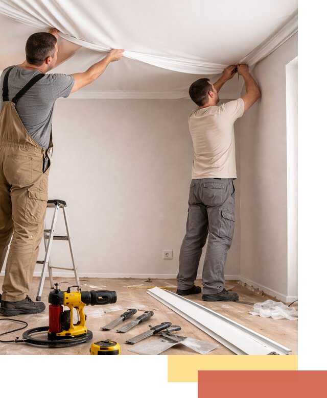 Монтаж ПВХ натяжного потолка в Куйбышеве качественно и быстро