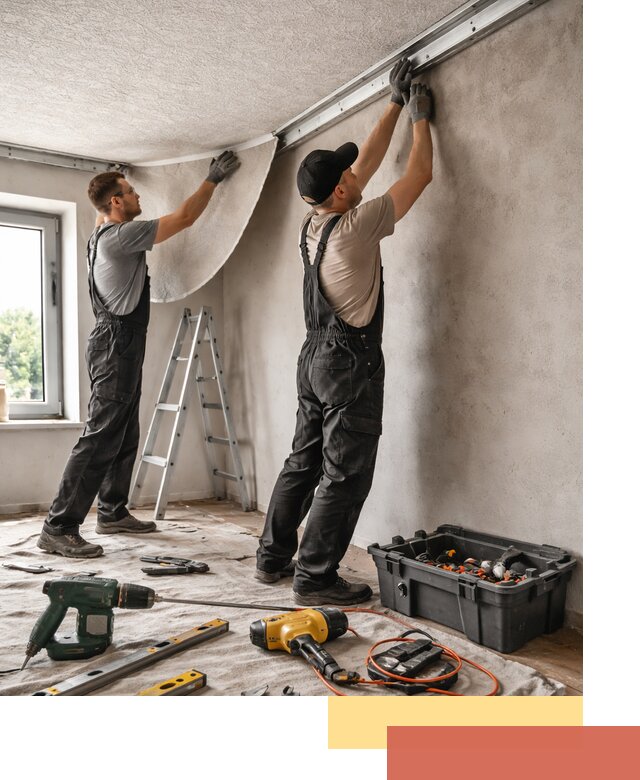 Монтаж фактурного натяжного потолка в Куйбышеве качественно и быстро