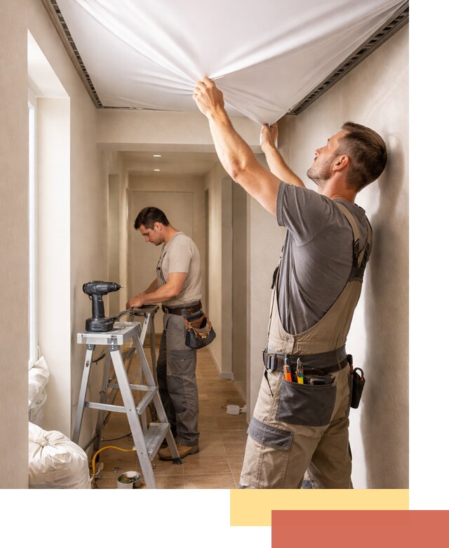 Монтаж натяжного потолка в прихожей в Куйбышеве