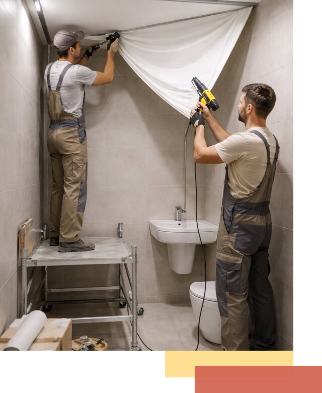 Монтаж натяжного потолка в санузле в Куйбышеве