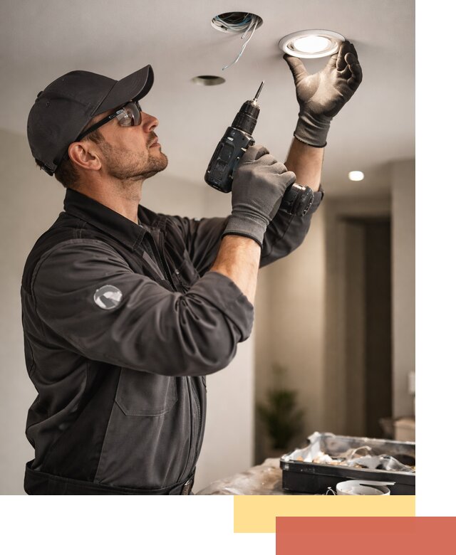 Установка точечных светильников в натяжной потолок в Куйбышеве