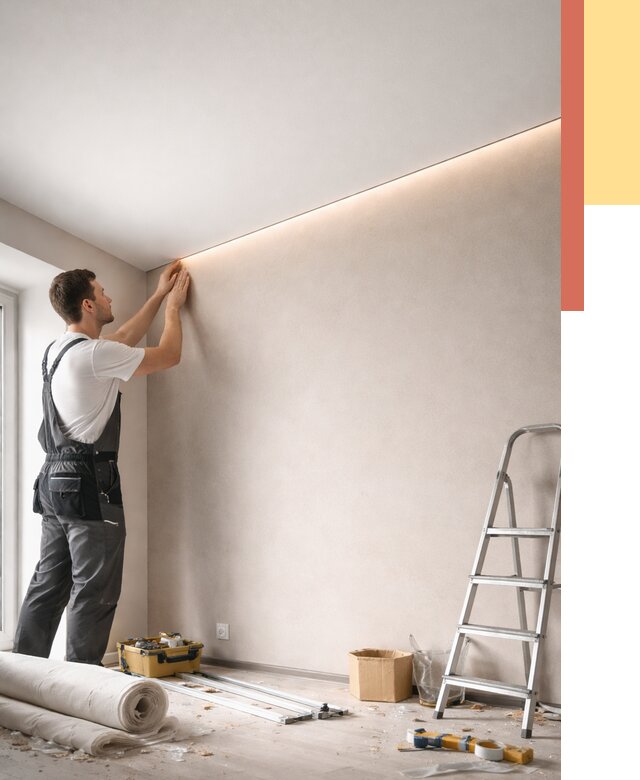 Теневые натяжные потолки в Куйбышеве от 8503 руб. под ключ | ОТДЕЛОЧНИК-Кбш