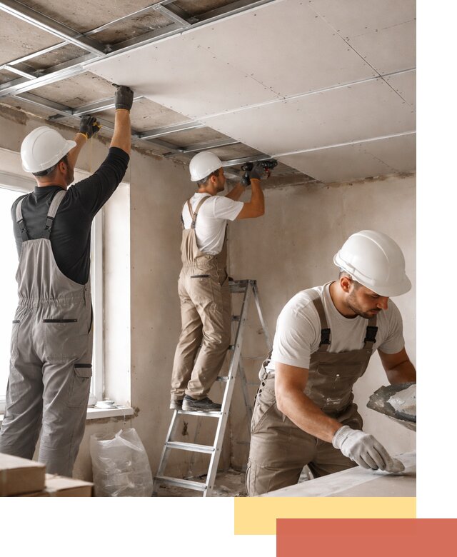 Одноуровневый потолок из гипсокартона в Куйбышеве — монтаж и отделка