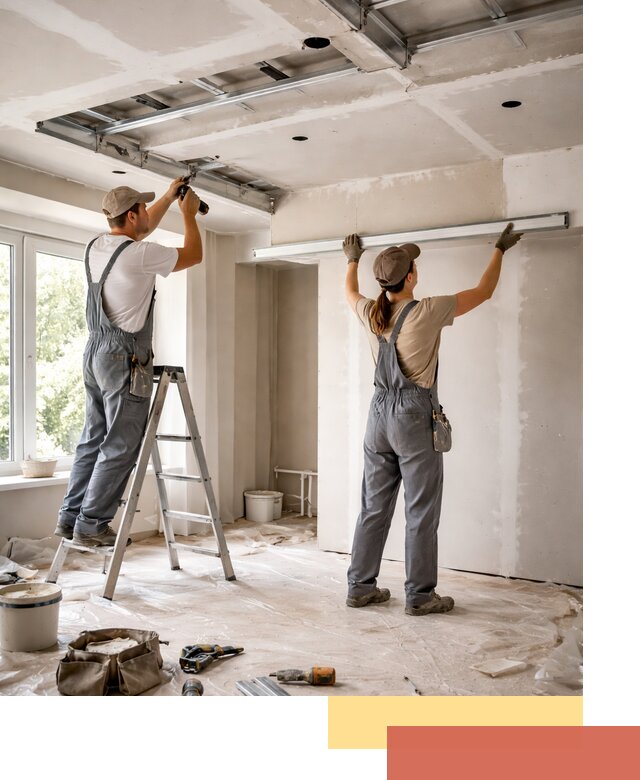 Монтаж многоуровневого потолка из гипсокартона в Куйбышеве