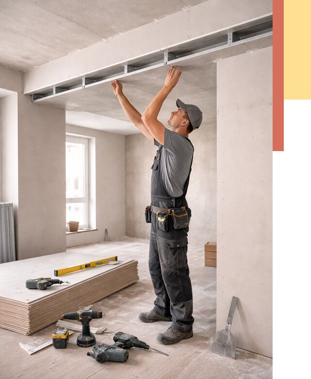 Потолок из гипсокартона с нишей в Куйбышеве от 1296 руб. под ключ | ОТДЕЛОЧНИК-Кбш