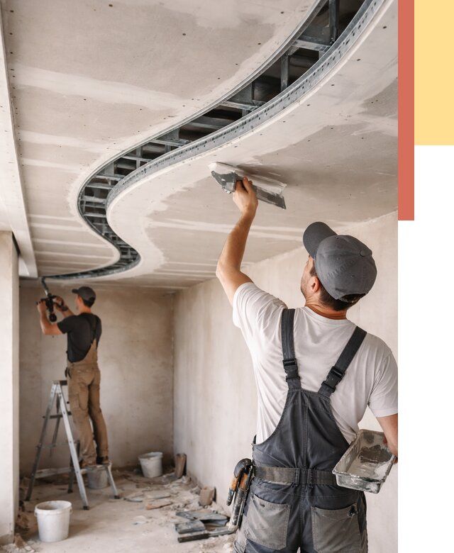 Криволинейный потолок из гипсокартона в Куйбышеве от 2177 руб./м2 | ОТДЕЛОЧНИК-Кбш