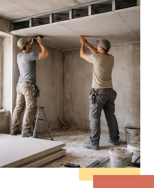 Короб из гипсокартона на потолке под ключ в Куйбышеве