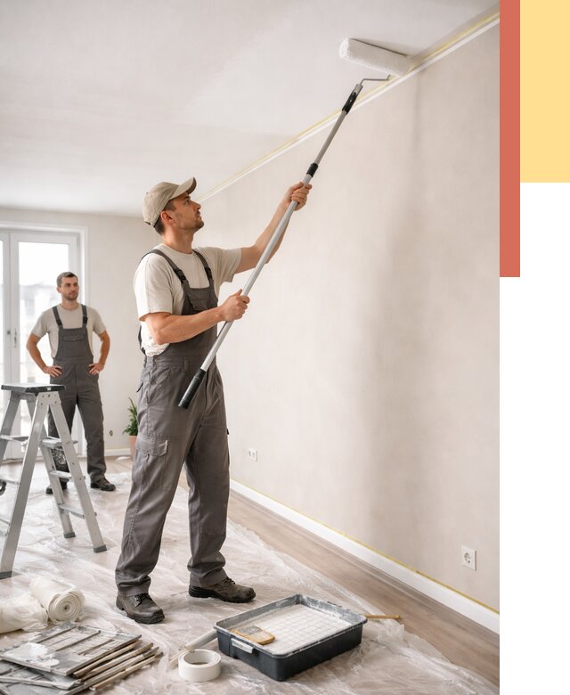 Покраска потолка из гипсокартона в Куйбышеве от 4666 руб./м2 — услуги под ключ | ОТДЕЛОЧНИК-Кбш