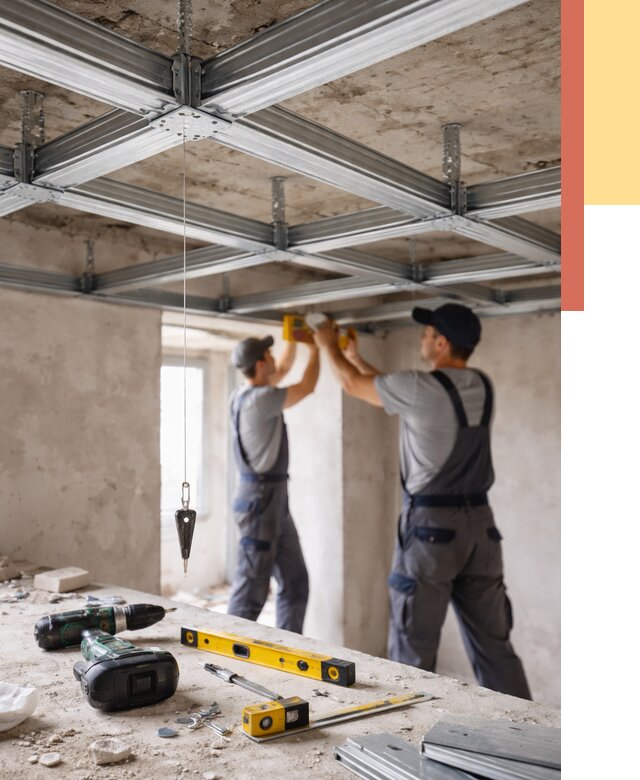 Монтаж каркаса потолка из профиля в Куйбышеве от 4666 руб. — услуги ОТДЕЛОЧНИК-Кбш