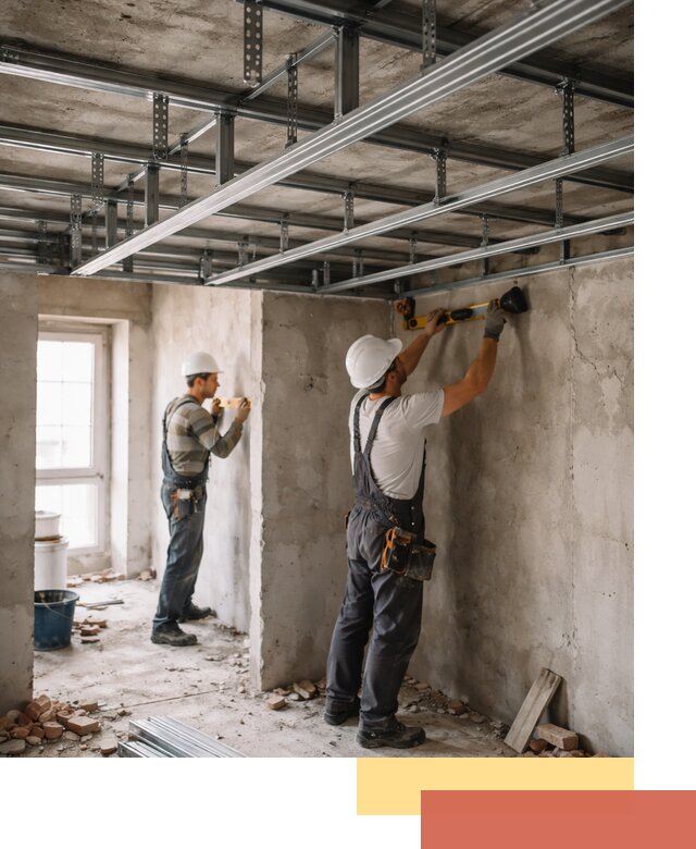 Монтаж каркаса потолка из профильного профиля в Куйбышеве