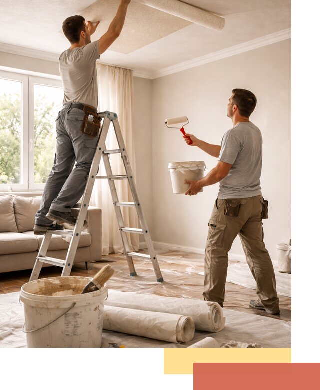 Поклейка обоев на потолок в Куйбышеве — качественно и быстро