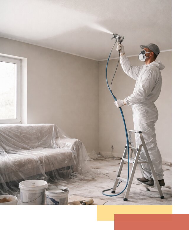 Покраска потолка краскопультом в Куйбышеве быстро и качественно