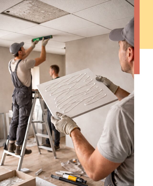 Монтаж потолочной плитки в Куйбышеве от 4666 руб. — быстро и недорого | ОТДЕЛОЧНИК-Кбш