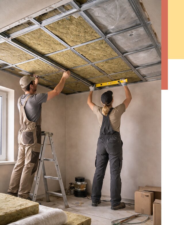 Шумоизоляция потолка в Куйбышеве от 1296 руб. под ключ — услуги ОТДЕЛОЧНИК-Кбш